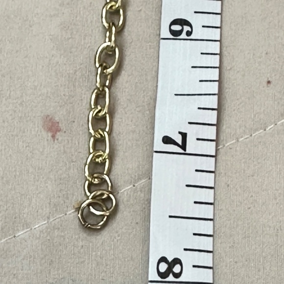 Gold Tone “Di“ Charm Chain Link Bracelet w/crystal as Top of “I“ Vintage - Picture 5 of 15